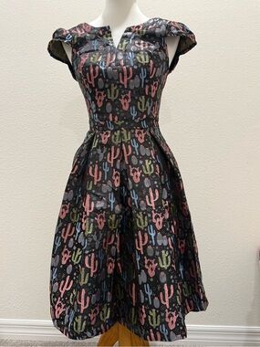 ModCloth fit and flare jacquard dress.